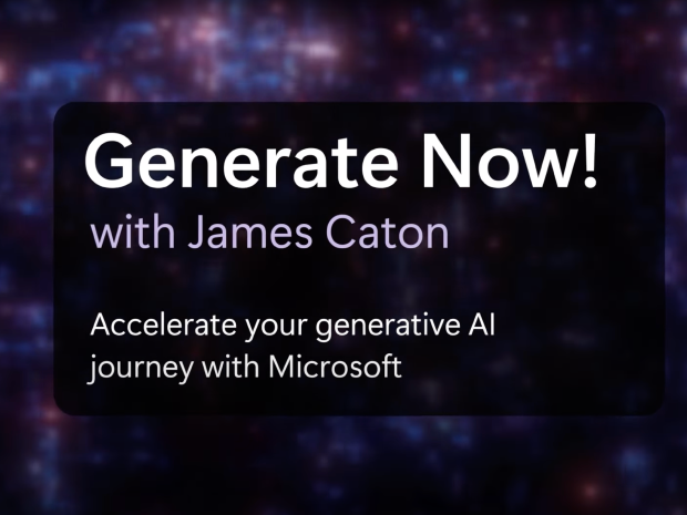 Intro graphic to Generate Now! with James Caton